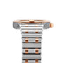 Close-up side view of the Breitling Chronomat 32, featuring a metal wristwatch with a silver and rose gold band, matching rose gold crown, and COSC-certified chronometer precision.
