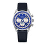 The Zenith Chronomaster Original Lapis Lazuli features a blue lapis lazuli dial, three subdials, and a black leather strap.