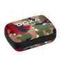 A rectangular, zippered camouflage case featuring DOXA Army Bronze, the DOXA brand, and a small fish logo on top, inspired by their iconic stainless steel timepieces.