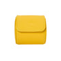 The WOLF Tutti Frutti Single Watch Roll is a small, yellow, rectangular leather pouch with a flap closure, shown against a white background.