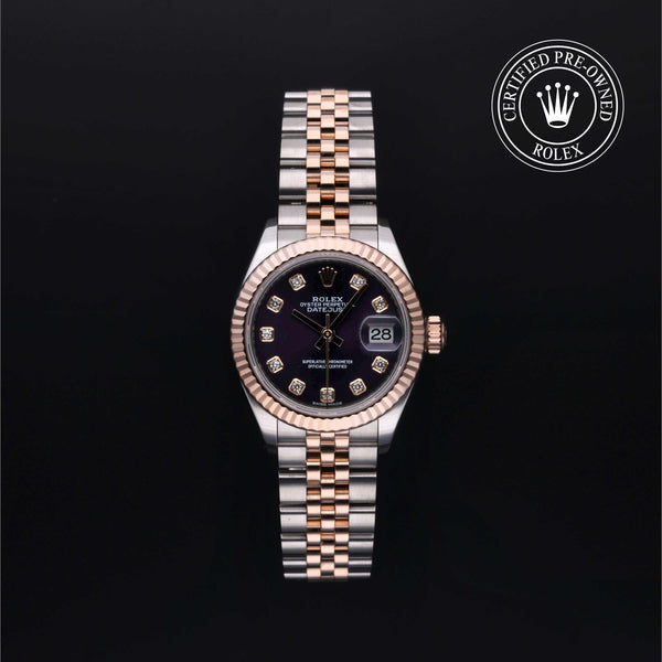 Rolex Certified Pre-owned Lady Datejust M279171-0015 front on black background