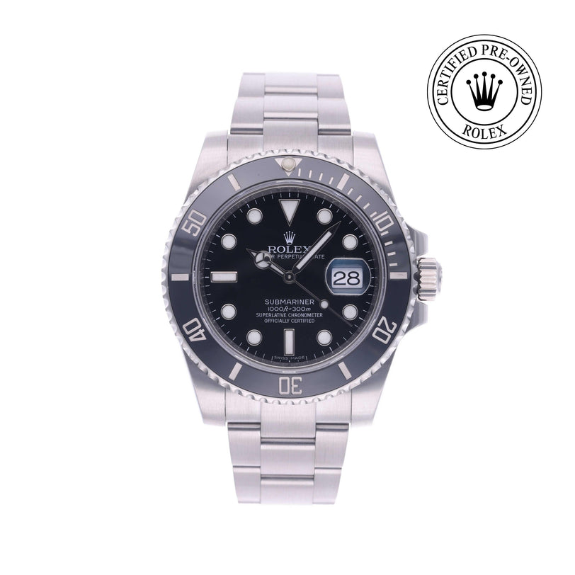 Rolex Certified Pre-owned Submariner M116610LN-0001 front on white background