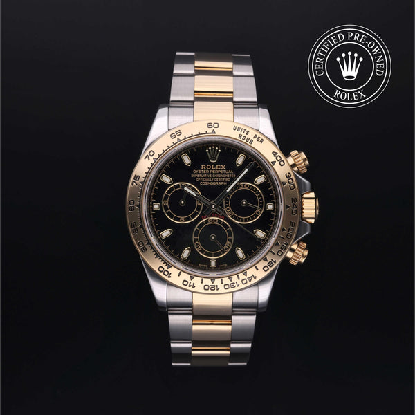 Rolex Certified Pre-owned Daytona M116503-0004 front on black background