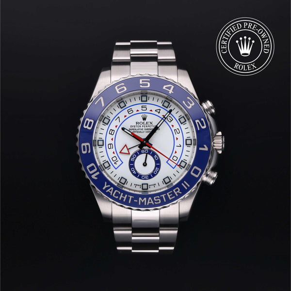Rolex Certified Pre-owned Yacht-Master M116680-0001 front on black background