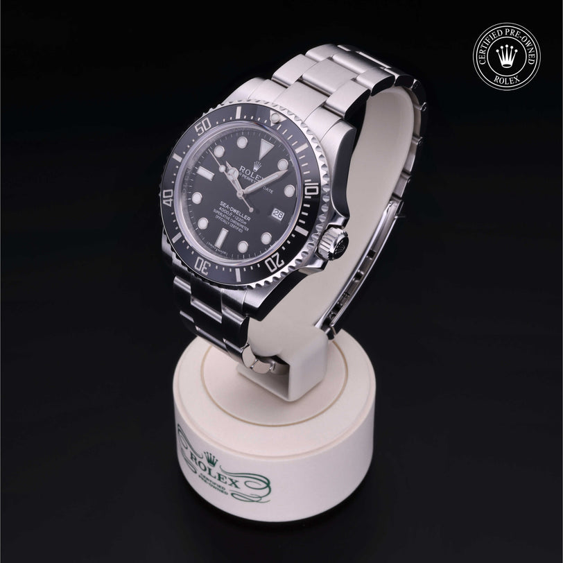 Rolex Certified Pre-owned Sea-Dweller M116600-0003 front on black background