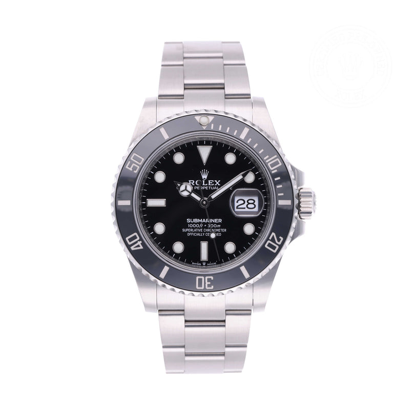 Rolex Certified Pre-owned Submariner Date M126610LN-0001 front on white background