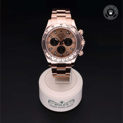 Rolex Certified Pre-owned Daytona M116505-0002 front on black background