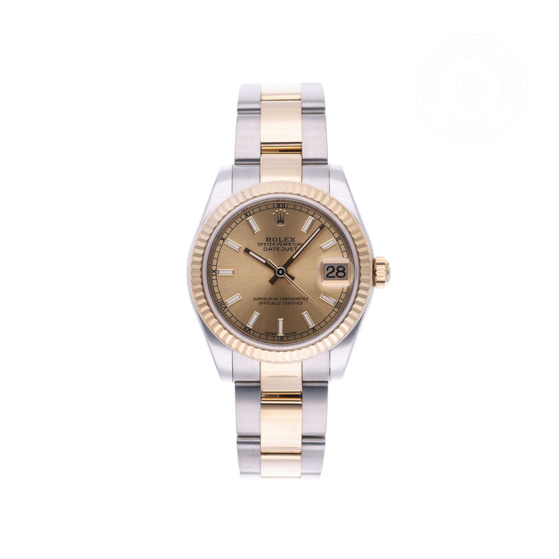Rolex Certified Pre-owned Lady Datejust M178273-0009 front on white background
