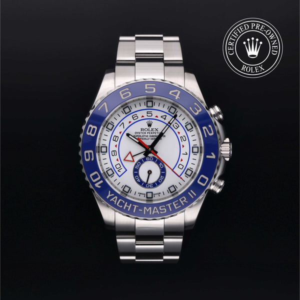 Rolex Certified Pre-owned Yacht-Master M116680-0001 front on black background