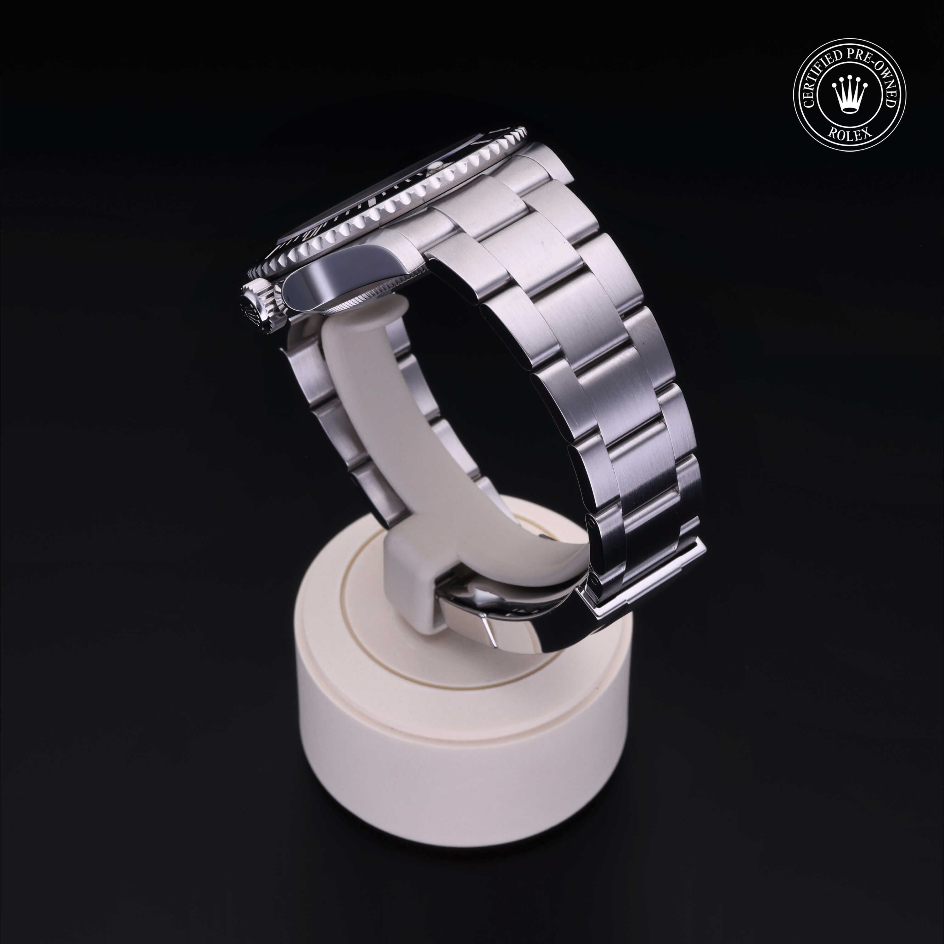 Rolex Certified Pre-owned Submariner Non Date M124060-0001 front on black background