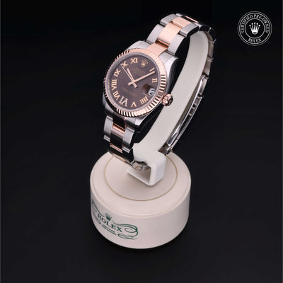 Rolex Certified Pre-owned Lady Datejust M278271-0003 front on black background