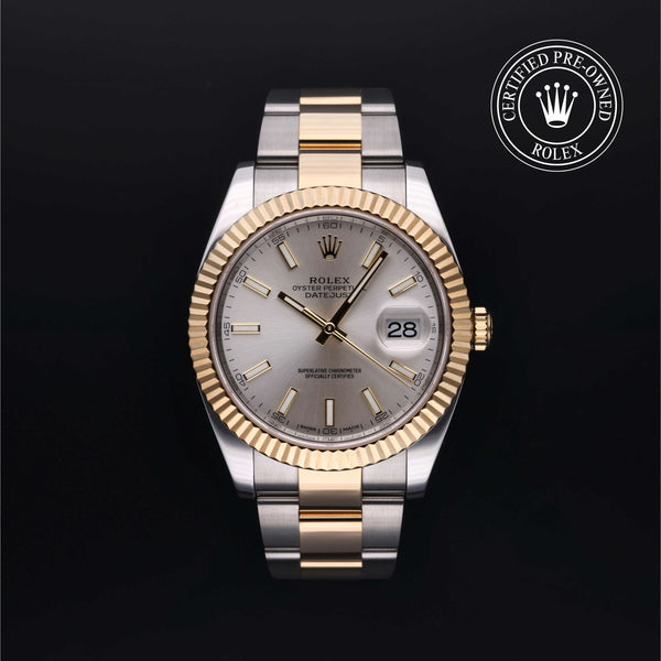 Rolex Certified Pre-owned Datejust M126333-0001 front on black background