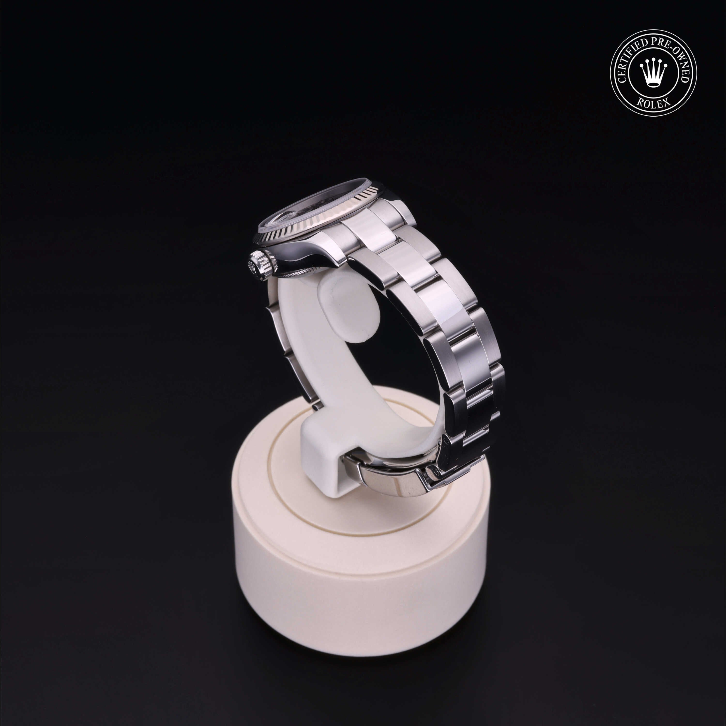 Rolex Certified Pre-owned Lady Datejust M179174-0095 front on black background