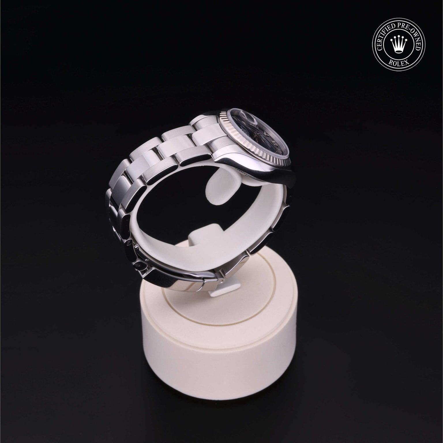 Rolex Certified Pre-owned Lady Datejust M179174-0095 front on black background