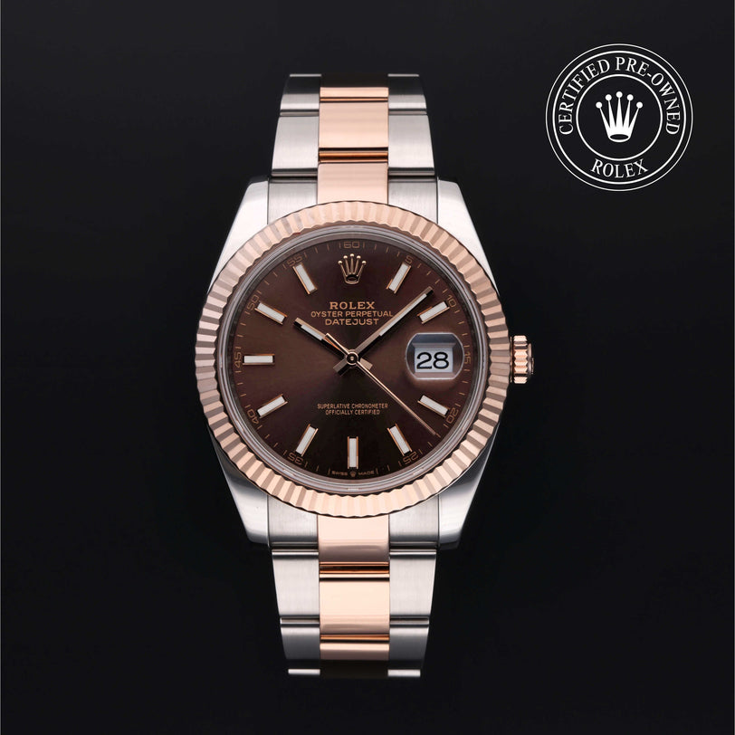 Rolex Certified Pre-owned Datejust M126331-0001 front on black background