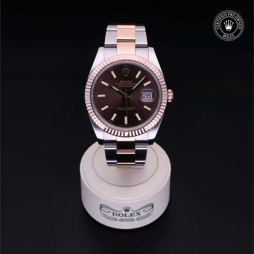 Rolex Certified Pre-owned Datejust M126331-0001 front on black background