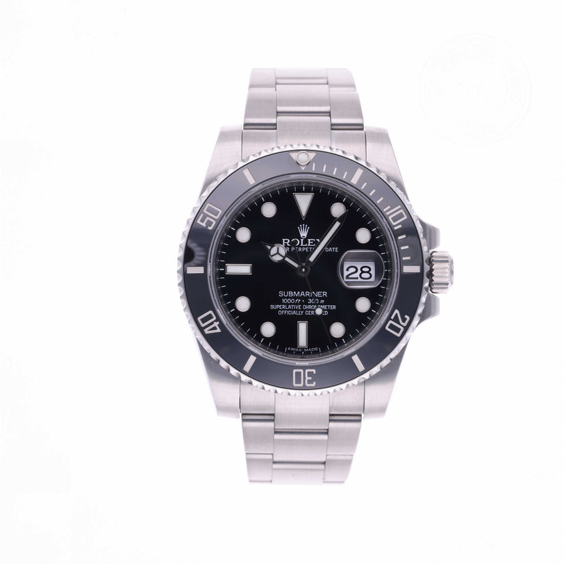 Rolex Certified Pre-owned Submariner M116610LN-0001 front on white background