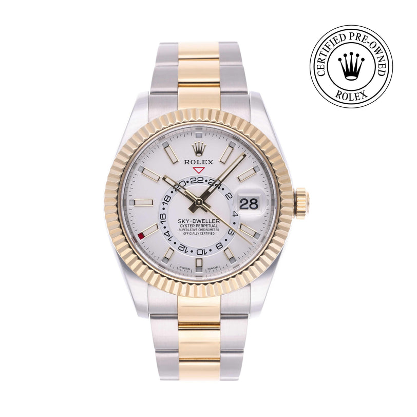 Rolex CPO Sky-Dweller M326933 front on white background