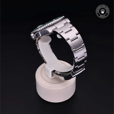 Rolex Certified Pre-owned Submariner M116610LV-0002 front on black background