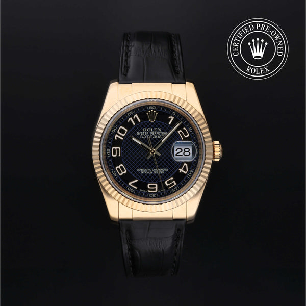 Rolex Certified Pre-owned Datejust M116138-0222 front on black background