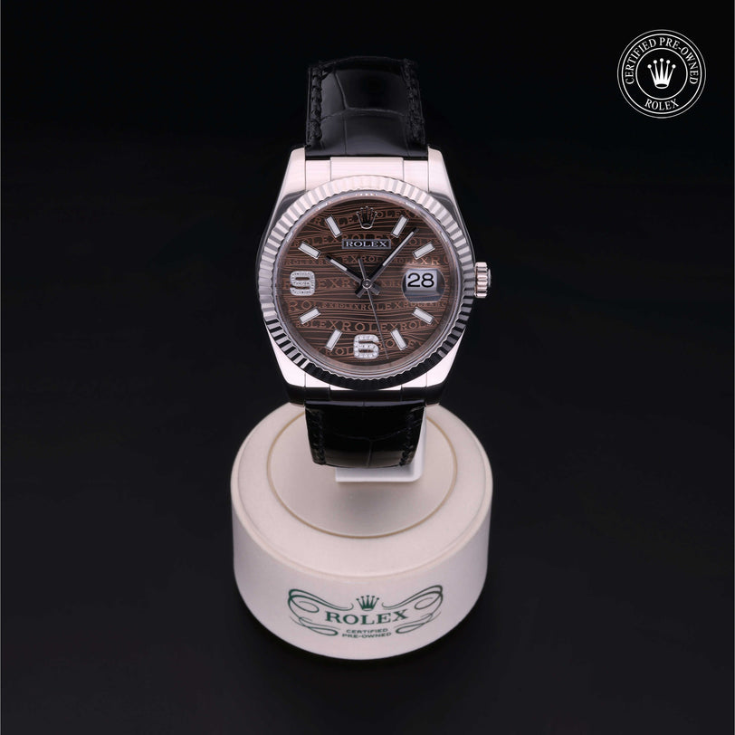 Rolex Certified Pre-owned Datejust M116139-0164 front on black background