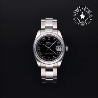 Rolex Certified Pre-owned Lady Datejust M178240-0013 front on black background