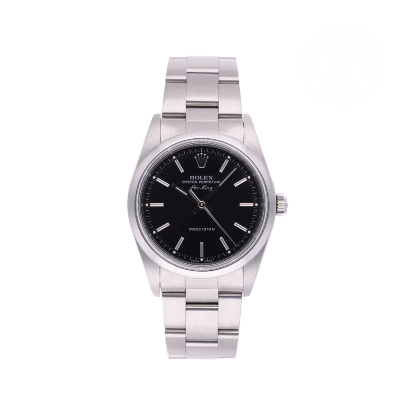 Rolex Certified Pre-owned Air-King M14000M-0009 front on white background