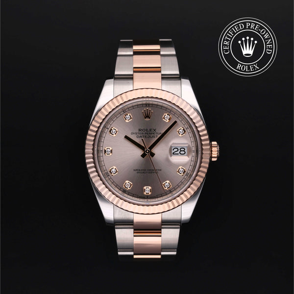 Rolex Certified Pre-owned Datejust M126331-0007 front on black background