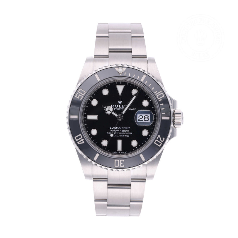 Rolex Certified Pre-owned Submariner M126610LN-0001 front on white background