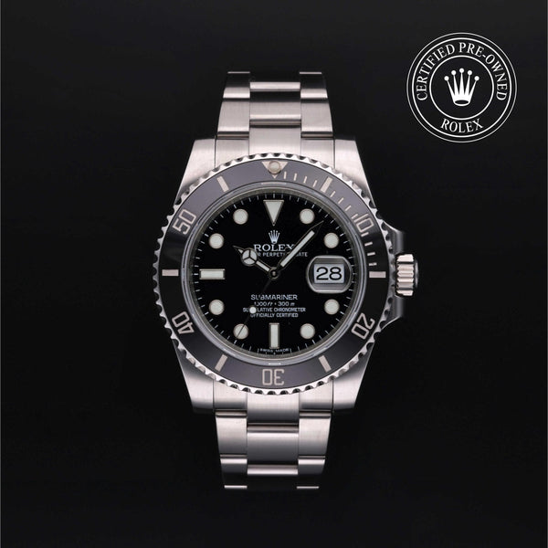 Rolex CPO Submariner M116610LN front on white background