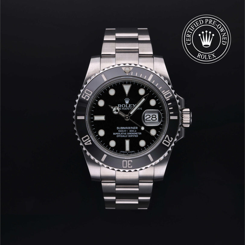 Rolex CPO Submariner M116610LN front on white background