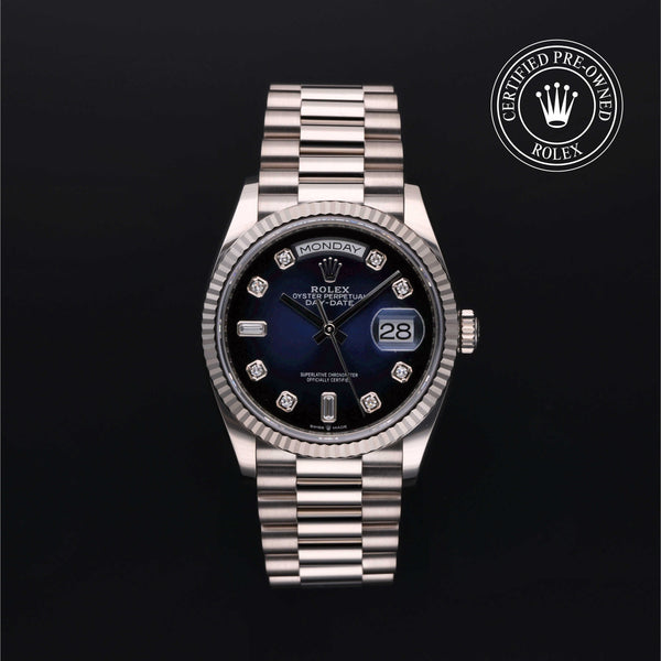 Rolex Certified Pre-owned Day-date M128239-0023 front on black background