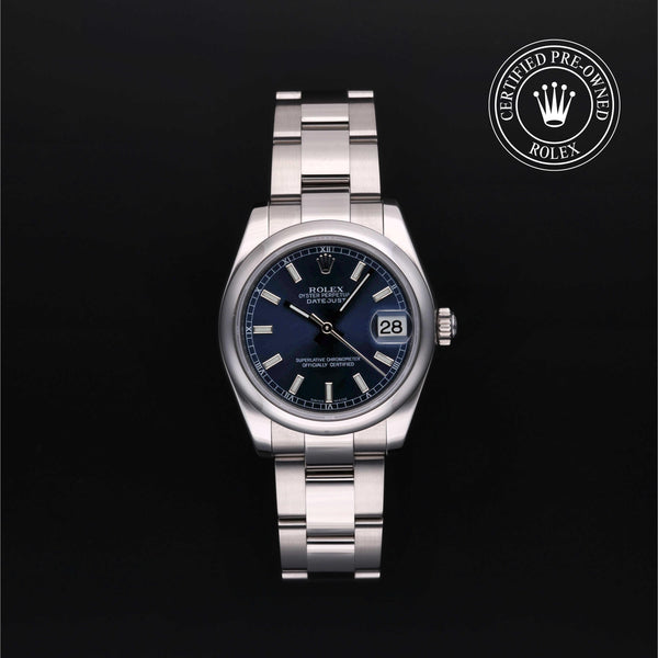 Rolex Certified Pre-owned Lady Datejust M178240-0023 front on black background