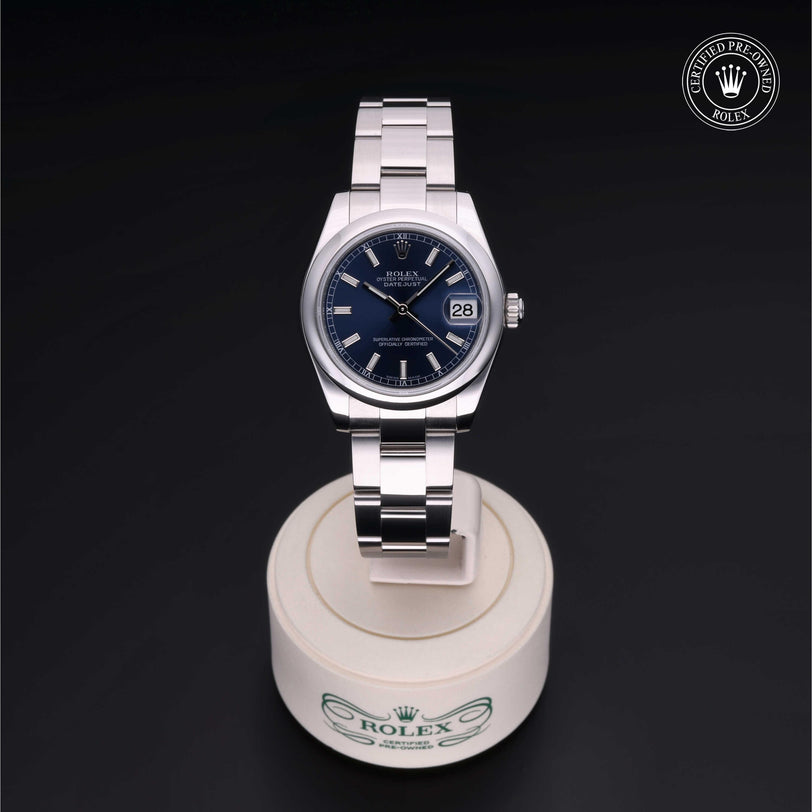 Rolex Certified Pre-owned Lady Datejust M178240-0023 front on black background