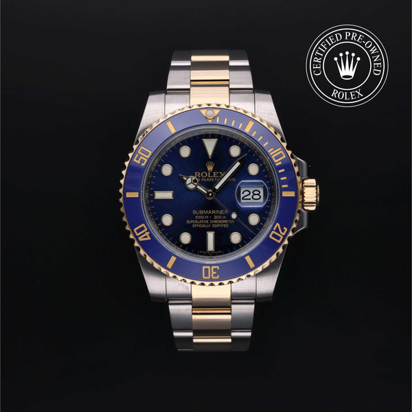 Rolex CPO Submariner M116613LB front on white background