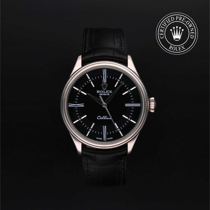Rolex CPO Cellini M50509 front on white background