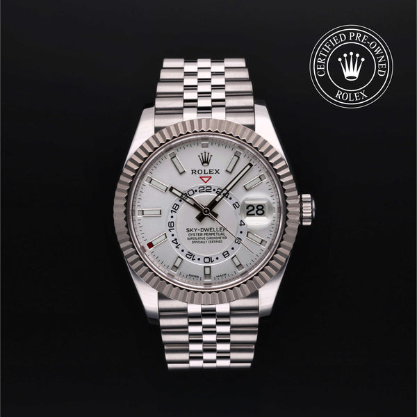 Rolex CPO Sky-Dweller M326934 front on white background