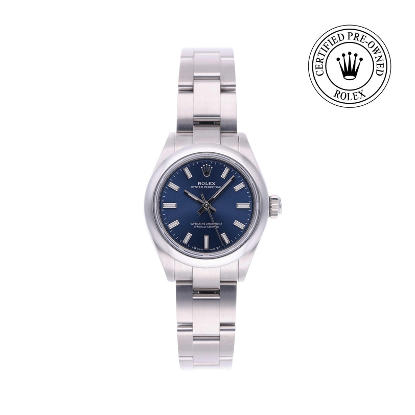 Rolex Certified Pre-owned Oyster Perpetual M276200-0003 front on white background