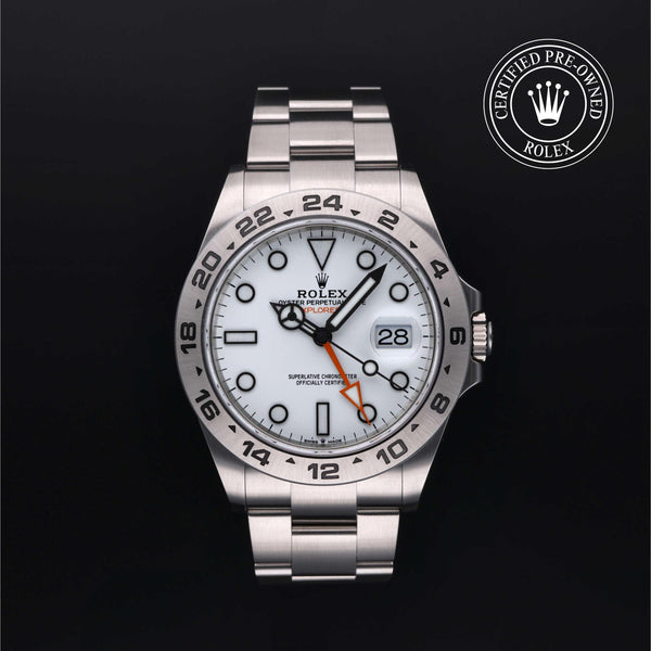 Rolex Certified Pre-owned Explorer M226570-0001 front on black background