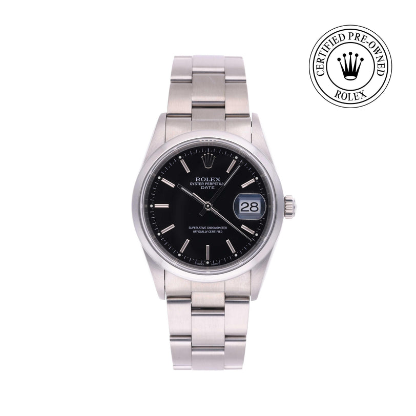 Rolex Certified Pre-owned Oyster Perpetual M15200-0009 front on white background