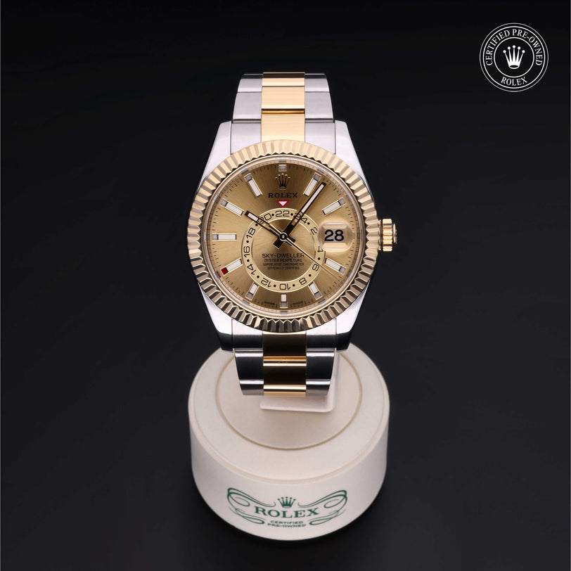Rolex CPO Sky-Dweller M326933 front on white background