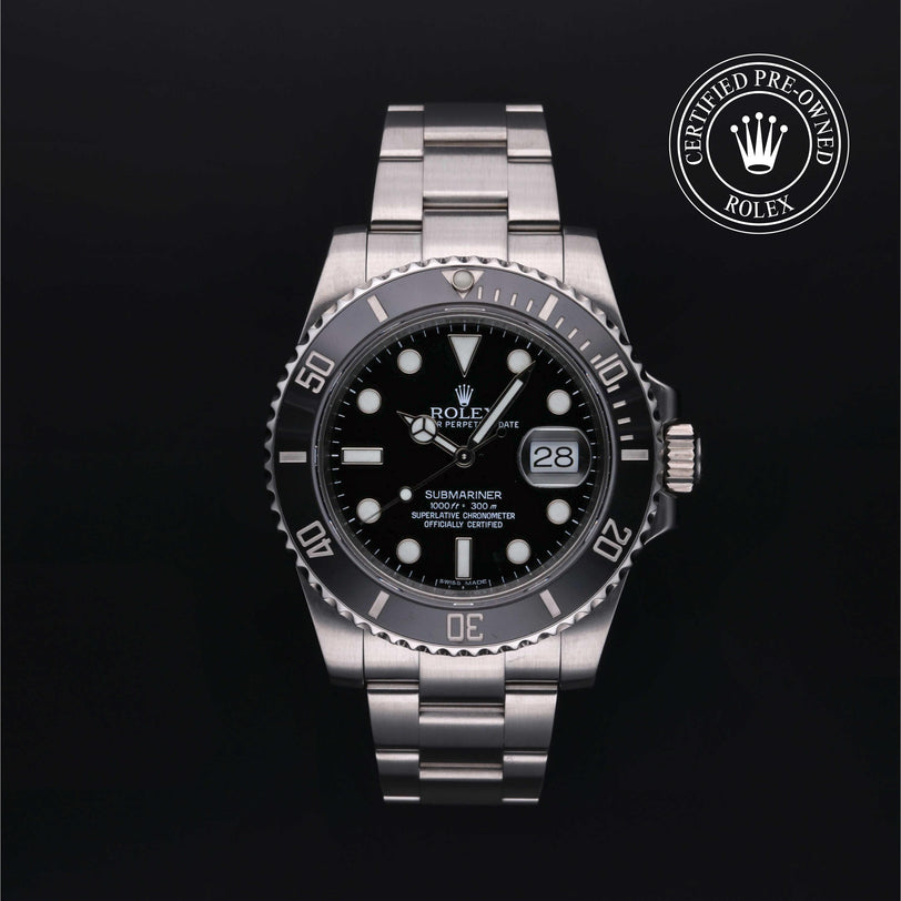 Rolex CPO Submariner M116610LN front on white background
