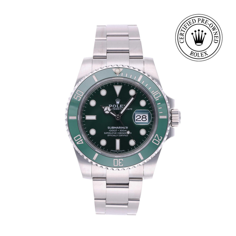 Rolex CPO Submariner M116610LV front on white background