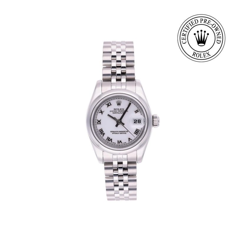 Rolex Certified Pre-owned Lady Datejust M179160-0003 front on white background