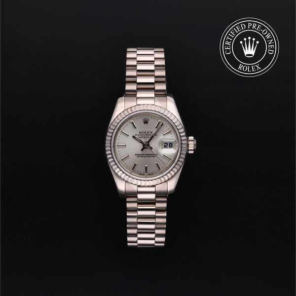 Rolex Certified Pre-owned Lady Datejust M179179-0078 front on black background