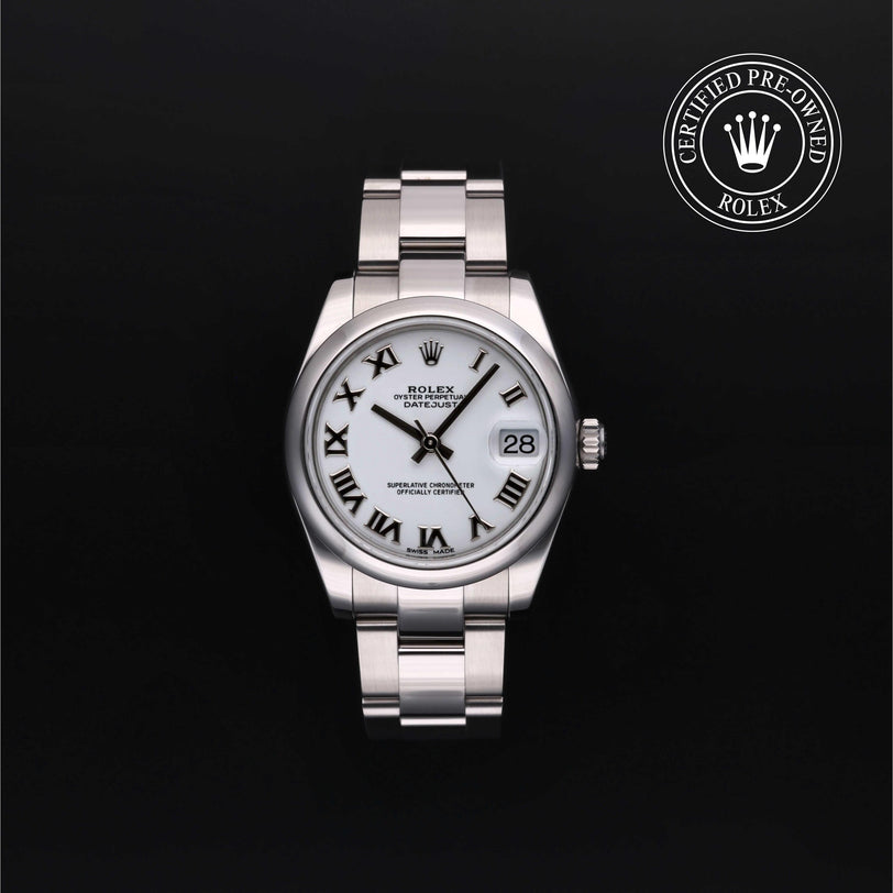 Rolex Certified Pre-owned Lady Datejust M178240-0031 front on black background