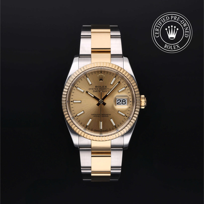 Rolex CPO Datejust M126233 front on white background