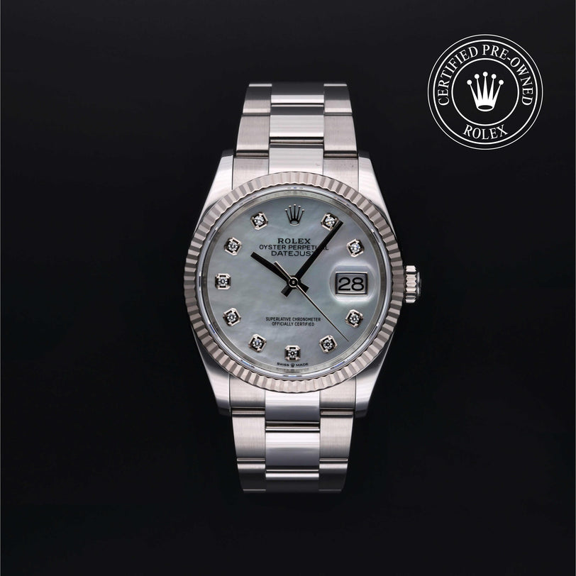 Rolex CPO Datejust M126234 front on white background