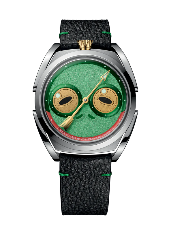 Watch with a unique face design on a white background