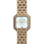 Cartier Ceinture Paris Diamond watch featuring a diamond-encrusted band and bezel, Roman numerals, and diamond accents on the face.